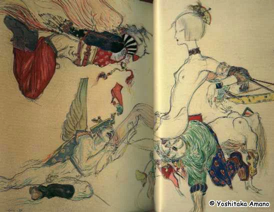 Yoshitaka Amano — The Dancer and Her Feline — Alice