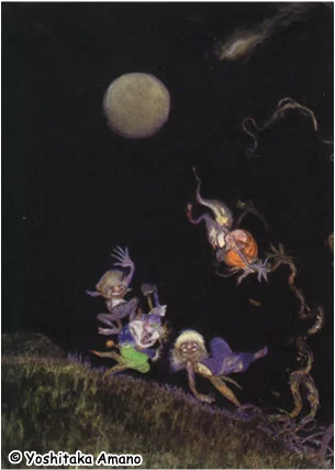 Yoshitaka Amano — Nocturnal Oni Dance — Miscellaneous illustrations