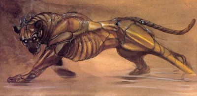Yoshitaka Amano — Cyborg Feline Warrior