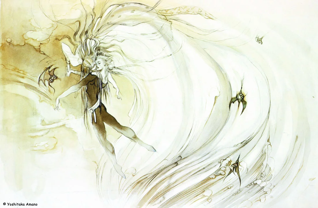 Yoshitaka Amano — Danseuse céleste et créatures ailées — Couples