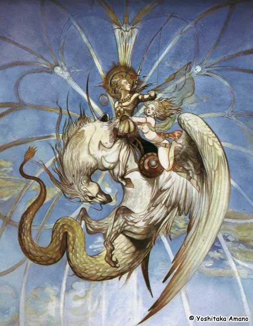 Yoshitaka Amano — Celestial Dance of a Winged Couple — Couples