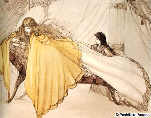 Yoshitaka Amano — The Lady and the Sleep Angel — Women