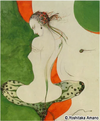 Yoshitaka Amano — Mermaid with Fiery Hair — Women