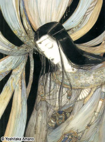 Yoshitaka Amano — The Silk Leaf Lady — Women