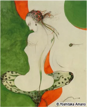 Yoshitaka Amano — Mermaid with Fiery Hair