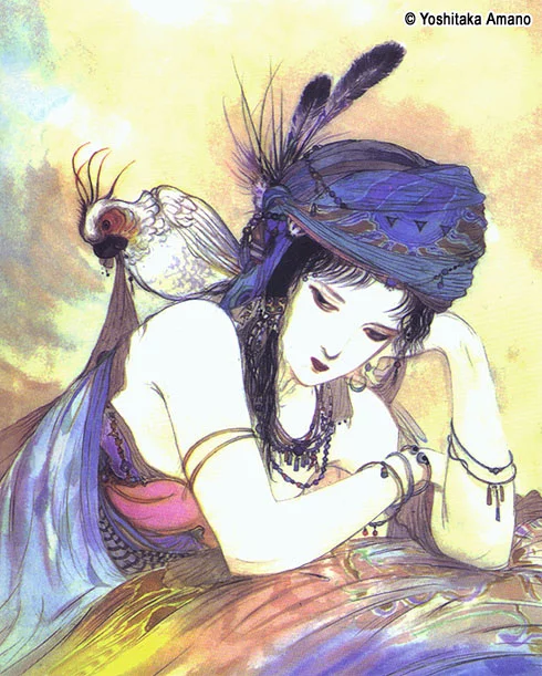 Yoshitaka Amano — The Sleeping Beauty with Peacock — Women