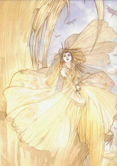 Yoshitaka Amano — La Princesse Sarah dans les Nuages — Final Fantasy I