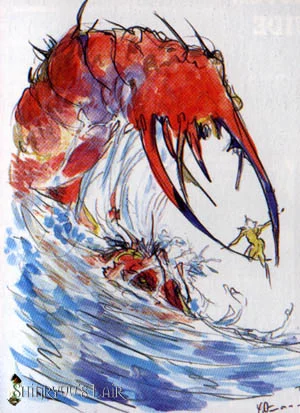 Yoshitaka Amano — Vague dévastatrice de la mer — Final Fantasy I