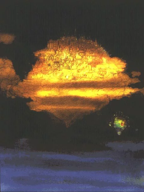 Yoshitaka Amano — Nuée ardente au crépuscule — Final Fantasy I