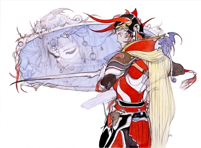 Yoshitaka Amano — The Hero and Princess Sarah — Final Fantasy I