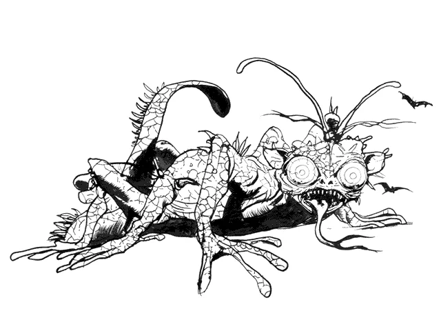 Yoshitaka Amano — La créature des ténèbres — Final Fantasy I
