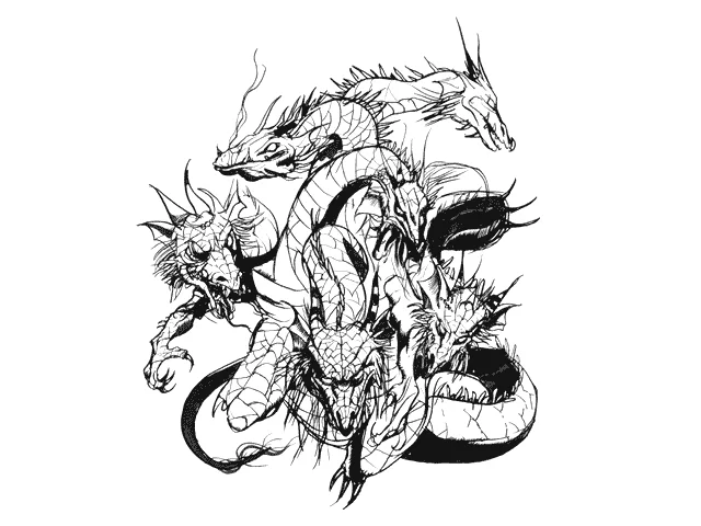 Yoshitaka Amano — The Three-Headed Dragon — Final Fantasy I
