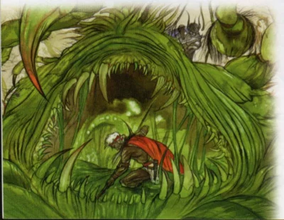 Yoshitaka Amano — The Warrior Facing the Plant Monster