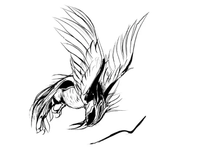 Yoshitaka Amano — Mystic Bird in Flight