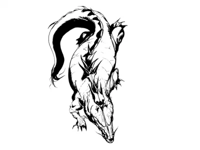Yoshitaka Amano — Mythic Dragon's Head