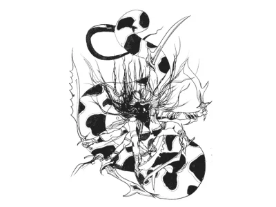 Yoshitaka Amano — The Black-Scaled Demon