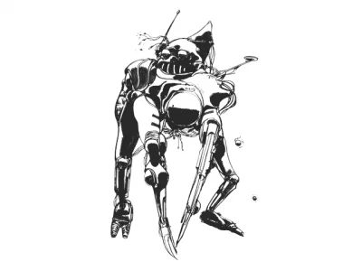Yoshitaka Amano — Le Guerrier Mécanique