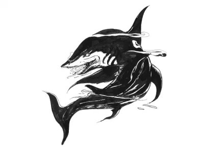 Yoshitaka Amano — Le Poisson Noir de la Légende