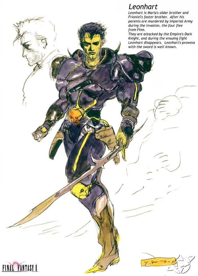 Yoshitaka Amano — Leonhart, Guerrier de Lumière — Final Fantasy II