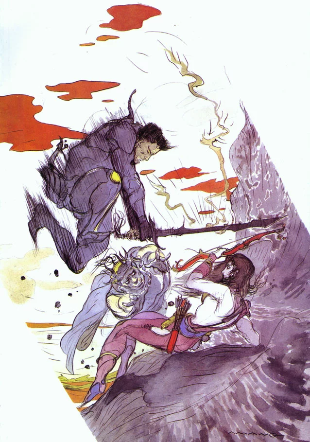 Yoshitaka Amano — Les Guerriers de la Lumière — Final Fantasy II