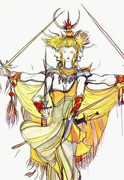 Yoshitaka Amano — La Danseuse aux épées divines — Final Fantasy IV