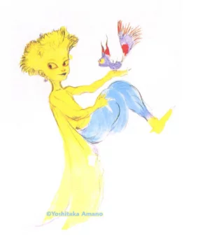 Yoshitaka Amano — Danse avec un oiseau fantastique