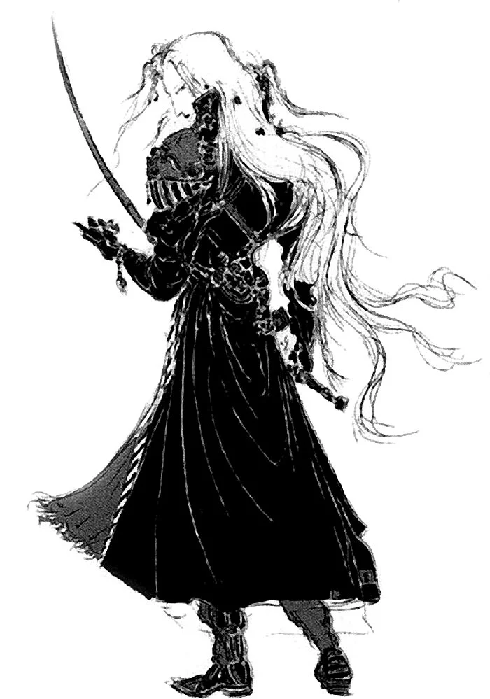 Yoshitaka Amano — Le Guerrier de la Nuit — Final Fantasy VII