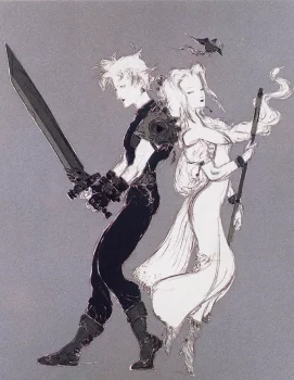 Yoshitaka Amano — Cloud et Séphiroth face à leur destin
