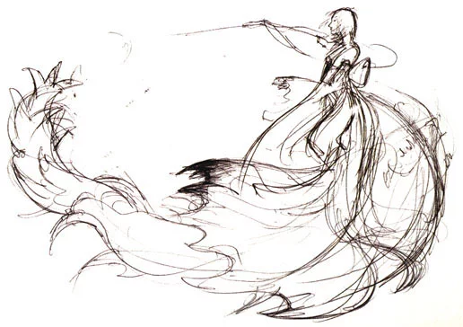 Yoshitaka Amano — Yuna et les esprits de la nature — Final Fantasy X