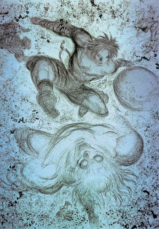 Yoshitaka Amano — Confrontation céleste de X10 — Final Fantasy X