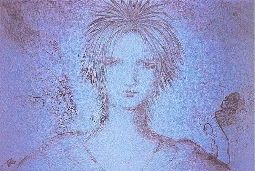 Yoshitaka Amano — Portrait de Tidus en ombre — Final Fantasy X