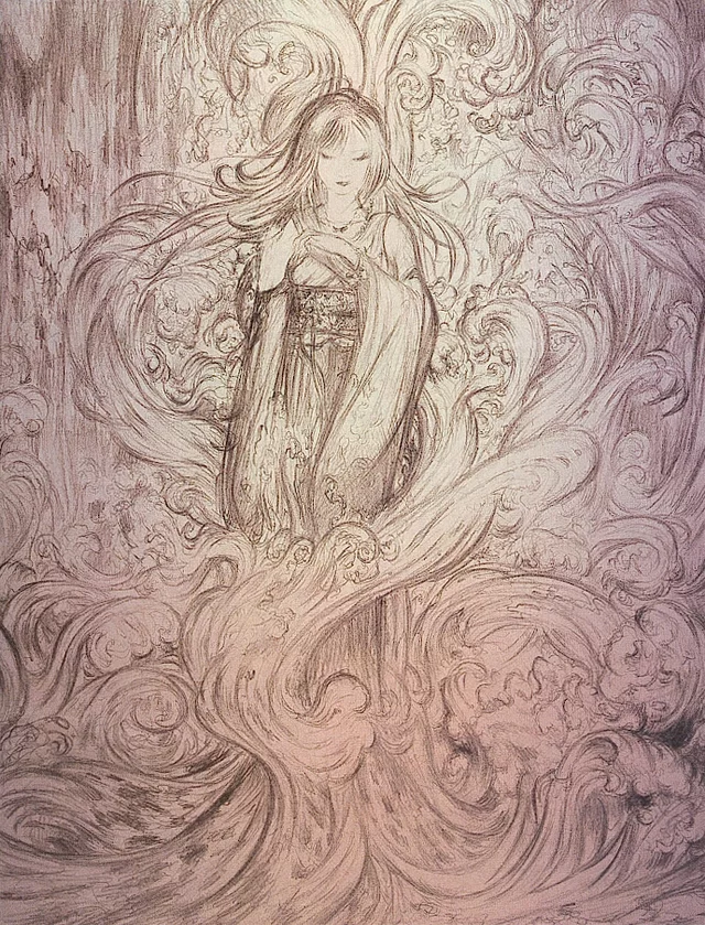 Yoshitaka Amano — Yuna, la gardienne de Spira — Final Fantasy X
