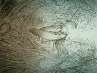 Yoshitaka Amano — Vague de Sin, le monstre aquatique