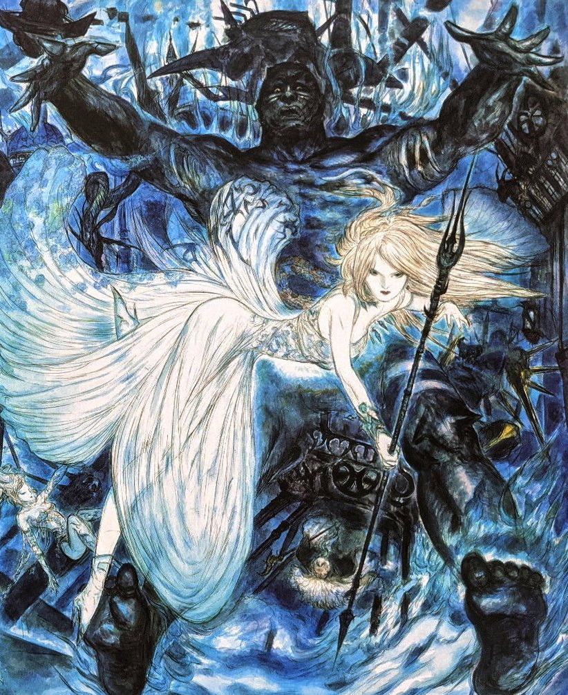 Yoshitaka Amano — Lunafreya vs Darkness — Final Fantasy XV