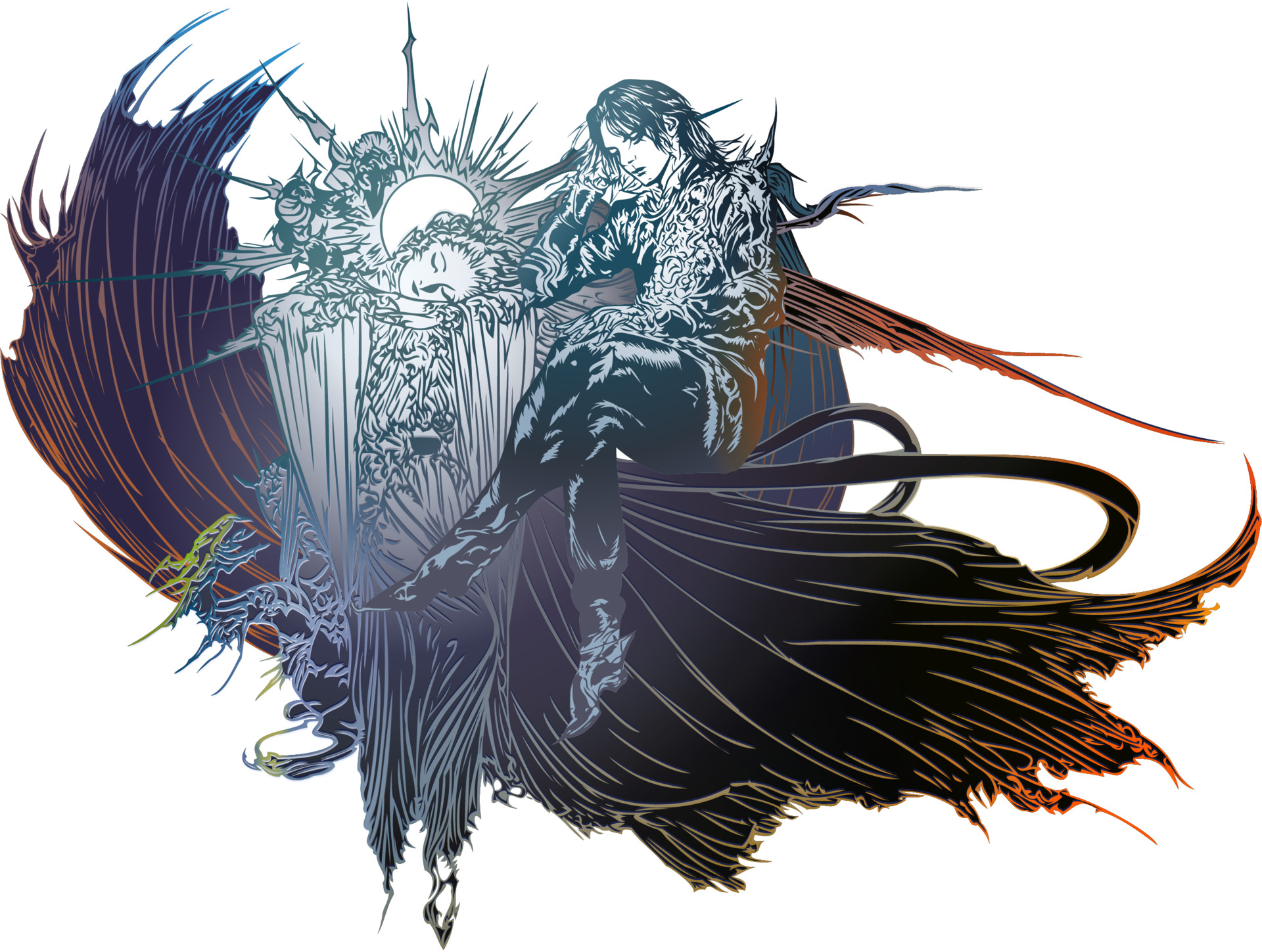 Yoshitaka Amano — Lunafreya and Noctis, at Zenith — Final Fantasy XV