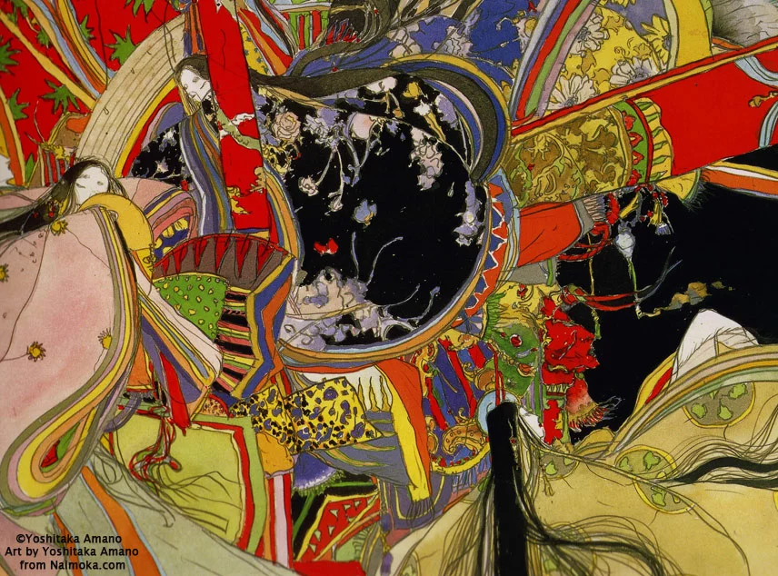 Yoshitaka Amano — The Tale of Genji, Mirror of Dreams — The Tale of Genji