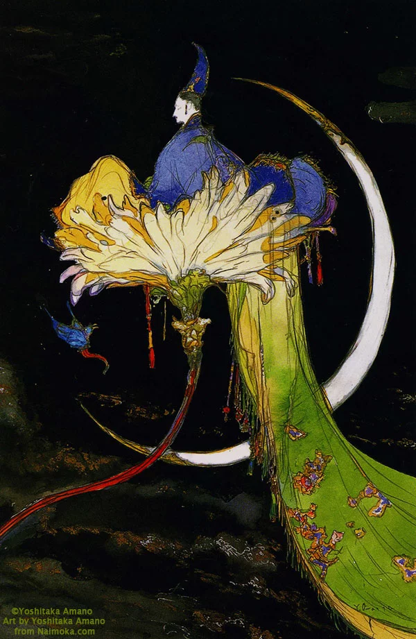 Yoshitaka Amano — The Lady on the Lotus — The Tale of Genji