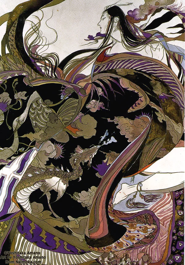 Yoshitaka Amano — The Lady with Long Hair — The Tale of Genji