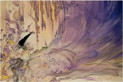 Yoshitaka Amano — La Vague de la Rivière des Enfers — The Tale of Genji