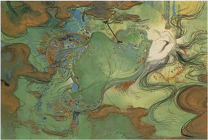 Yoshitaka Amano — The Lady with Black Hair — The Tale of Genji