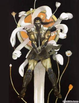 Yoshitaka Amano — The Warrior and Flowers