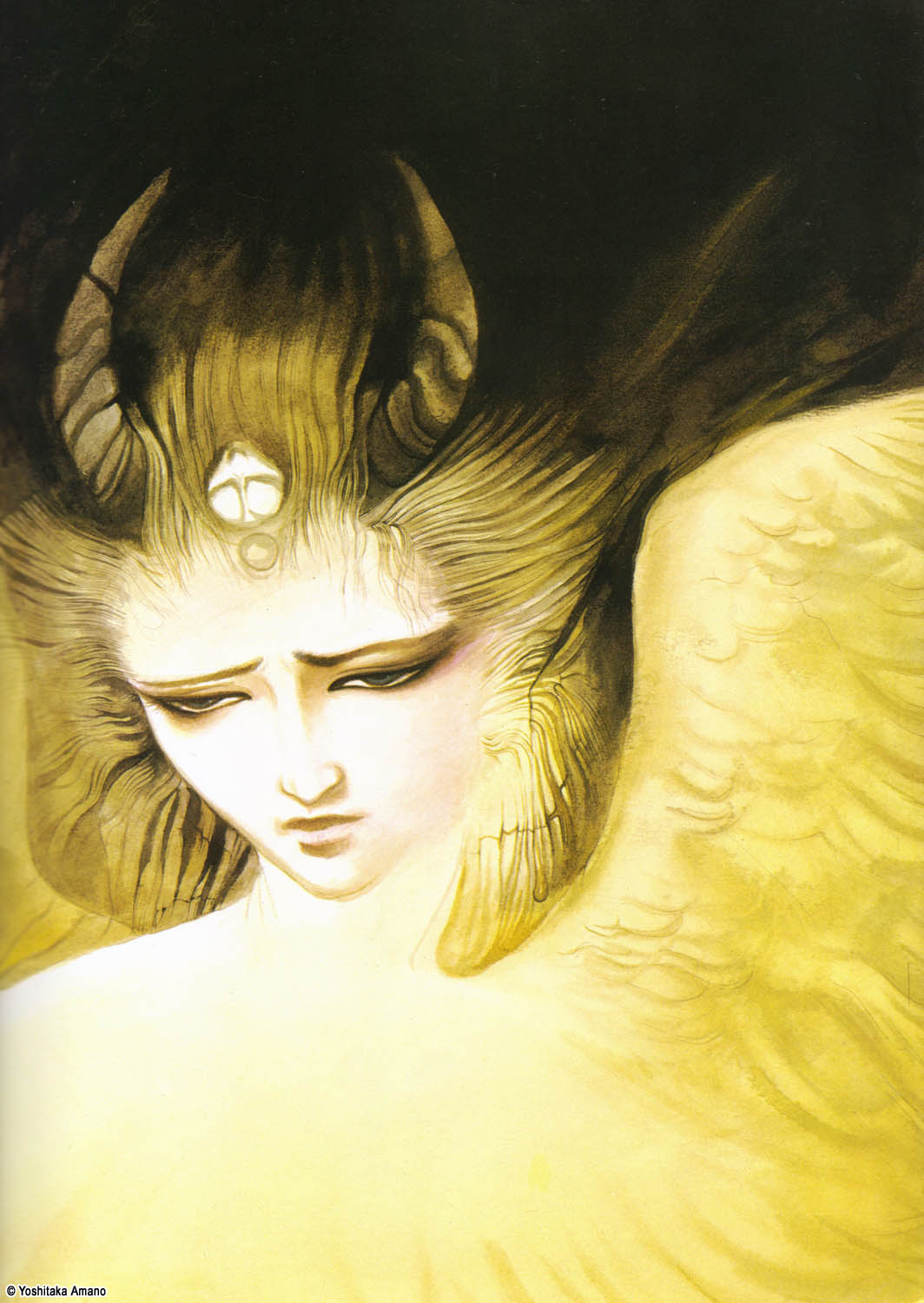 Yoshitaka Amano — Golden Angel with Spread Wings — Maten