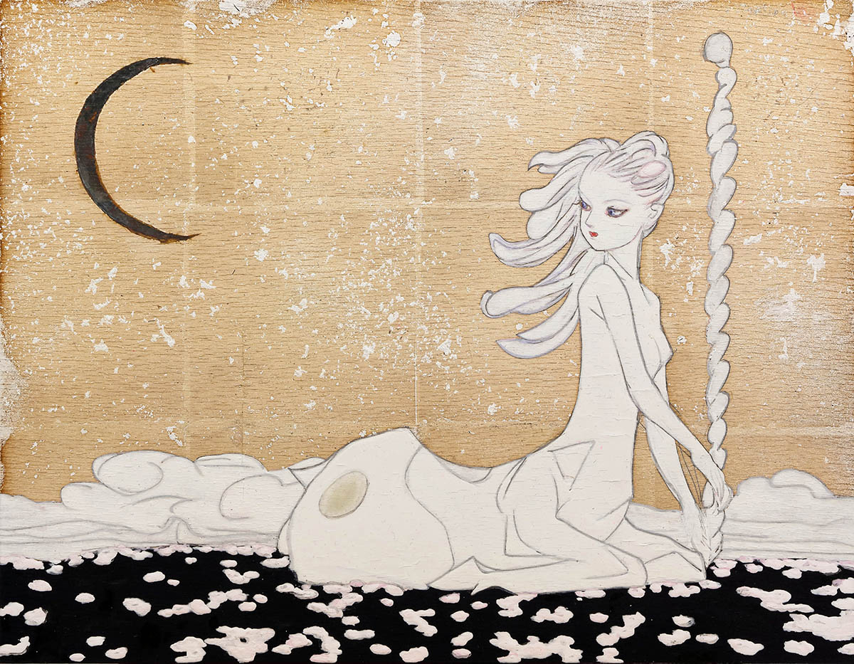 Yoshitaka Amano — Centaure féminine sous la lune — Mizuna