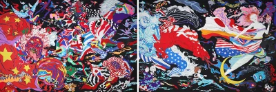Yoshitaka Amano — Mélange des drapeaux et créatures