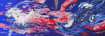 Yoshitaka Amano — Chevaux célestes et sombre cavalier