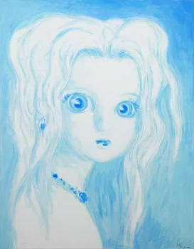 Yoshitaka Amano — Jeune fille au teint bleuté
