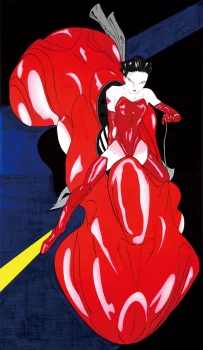 Yoshitaka Amano — La Dame en Rouge sur Moto