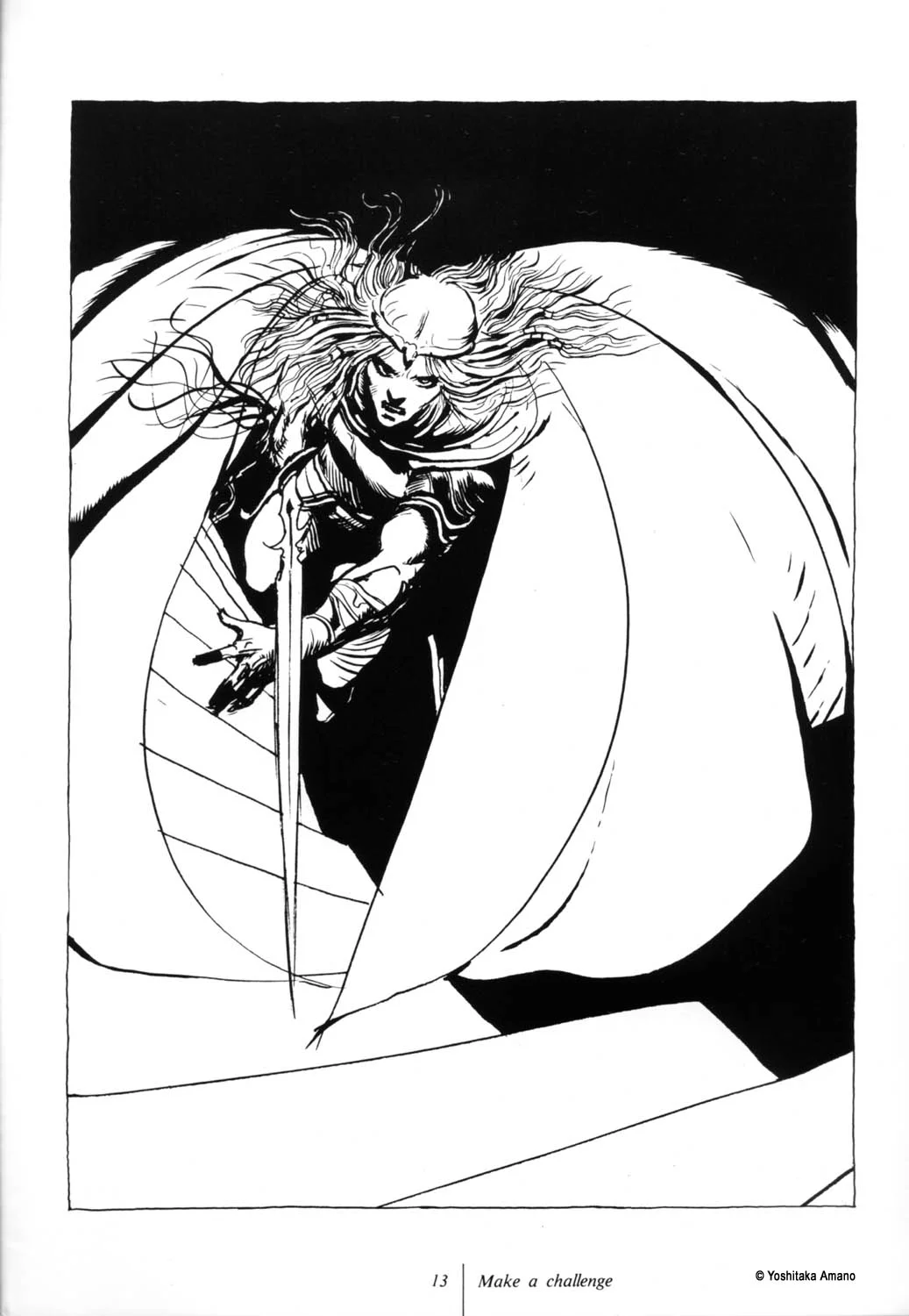 Yoshitaka Amano — Le Guerrier de la Lune Noire — Mono