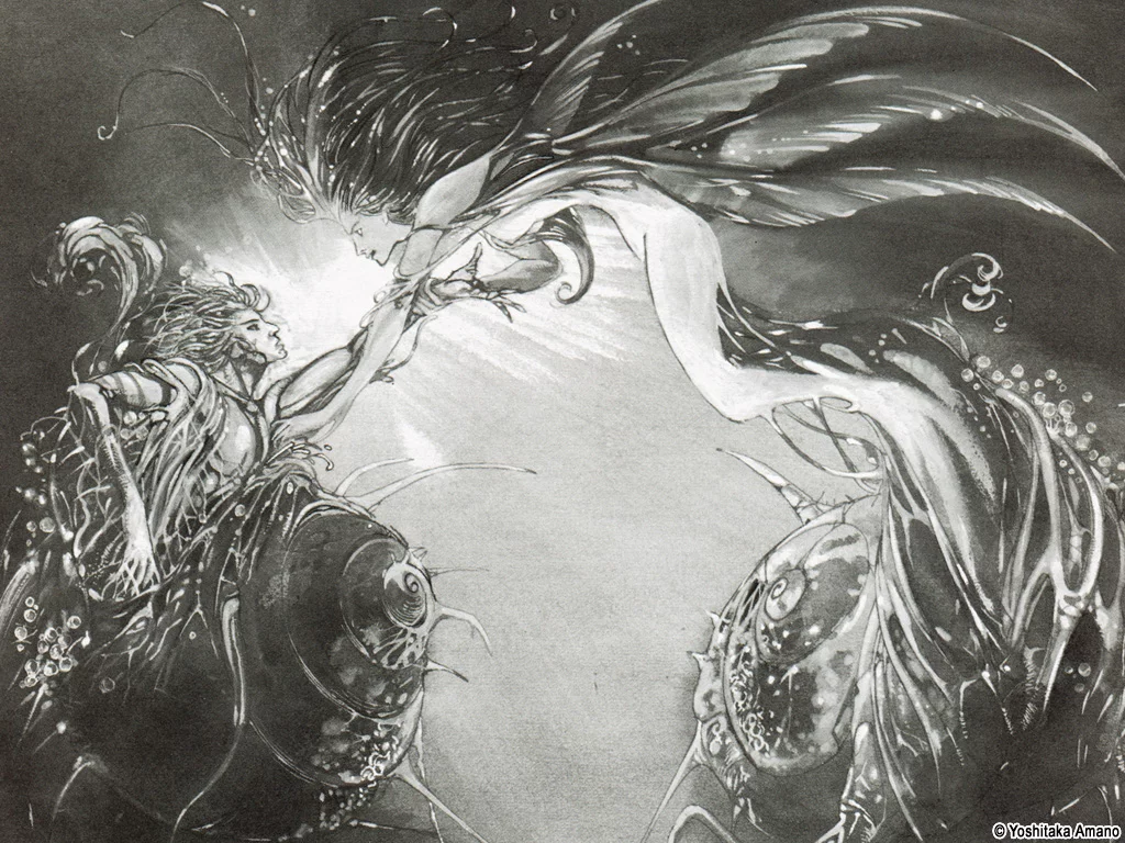Yoshitaka Amano — Clash of the Titans — Black & White