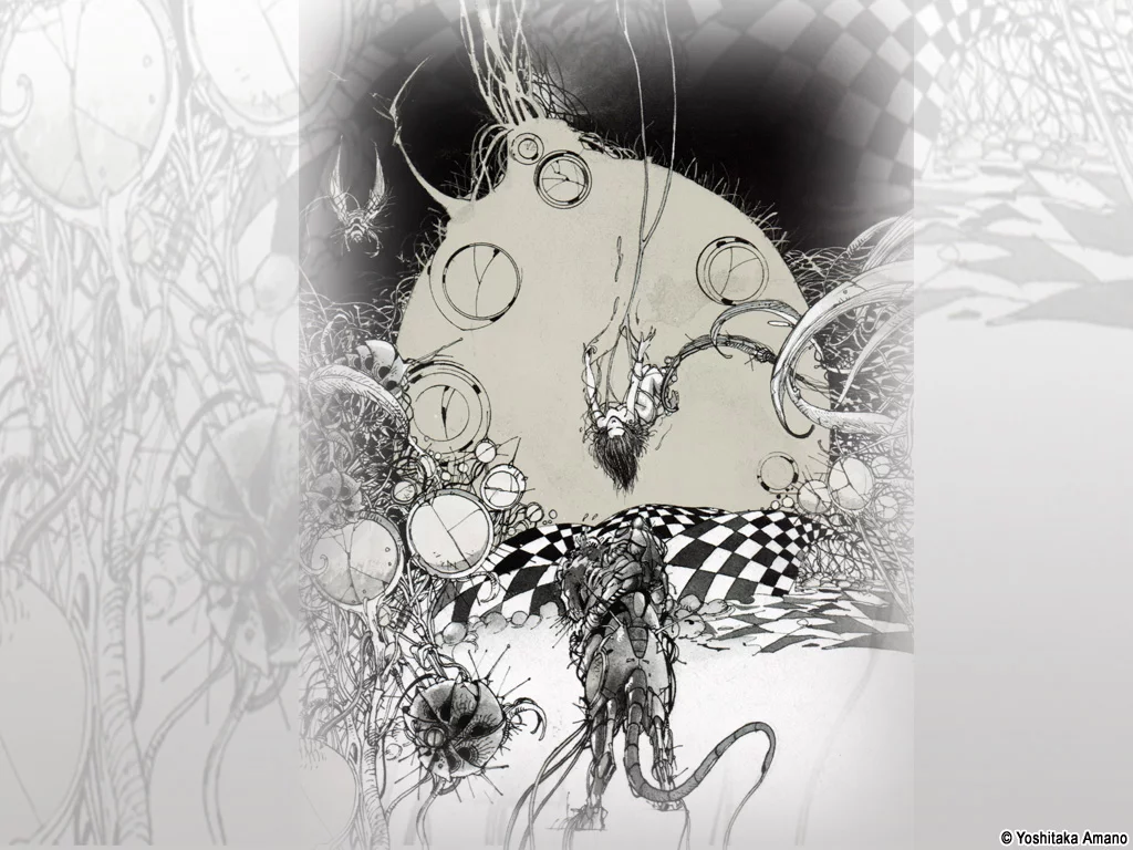 Yoshitaka Amano — Rêve dans l'ombre de la lune — Noir & Blanc